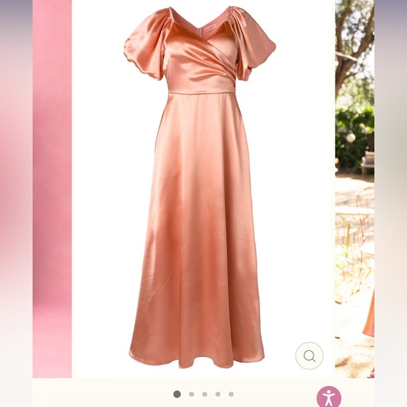 Ivy City Co Dresses & Skirts - Ivy City Co. Satin Maxi Dress in Peach NWT